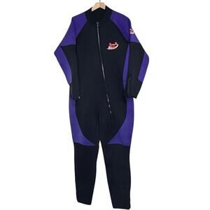 Tommy D Sports 3XL Full Length‎ Wetsuit Front Zipper Black Purple Heavy weight